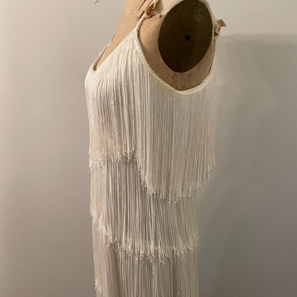 Elegant White Fringe Dress - Picture 11 of 16